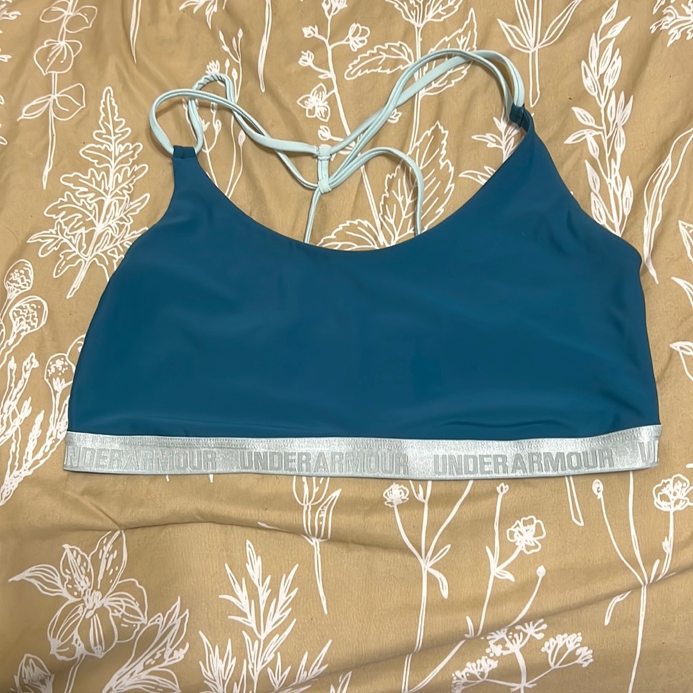Teal and aqua sports bra
